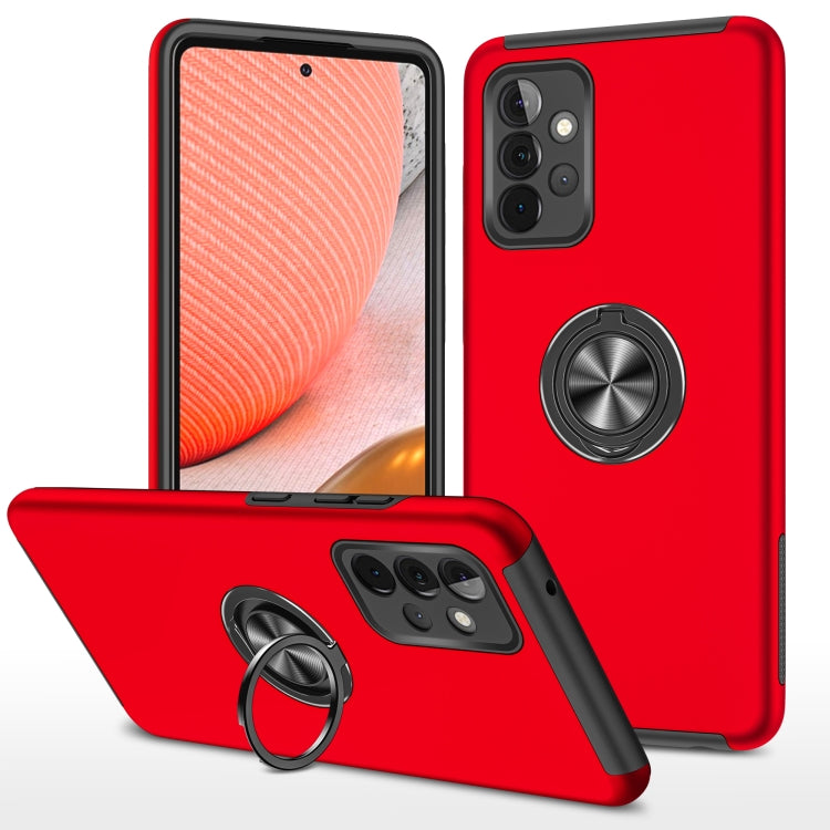 For Samsung Galaxy A72 PC + TPU Shockproof Magnetic Protective Case with Invisible Ring Holder