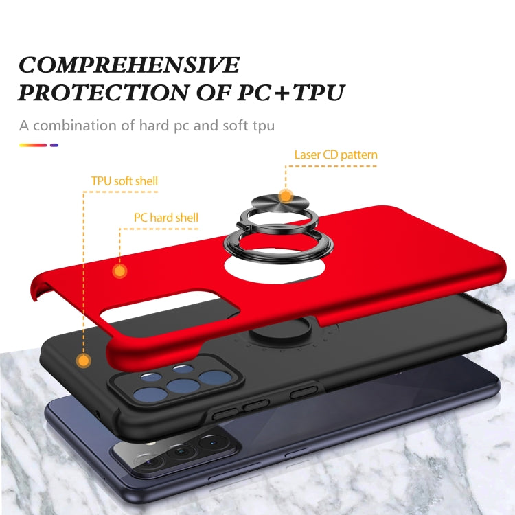 For Samsung Galaxy A72 PC + TPU Shockproof Magnetic Protective Case with Invisible Ring Holder