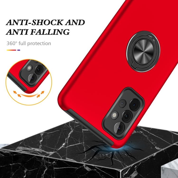 For Samsung Galaxy A72 PC + TPU Shockproof Magnetic Protective Case with Invisible Ring Holder