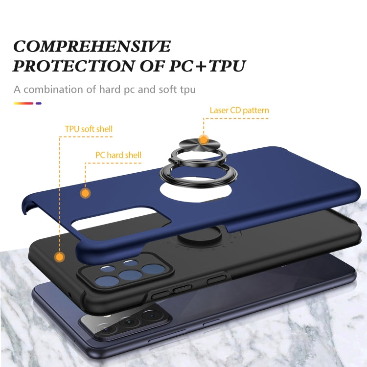 For Samsung Galaxy A72 PC + TPU Shockproof Magnetic Protective Case with Invisible Ring Holder
