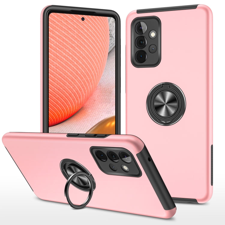 For Samsung Galaxy A72 PC + TPU Shockproof Magnetic Protective Case with Invisible Ring Holder