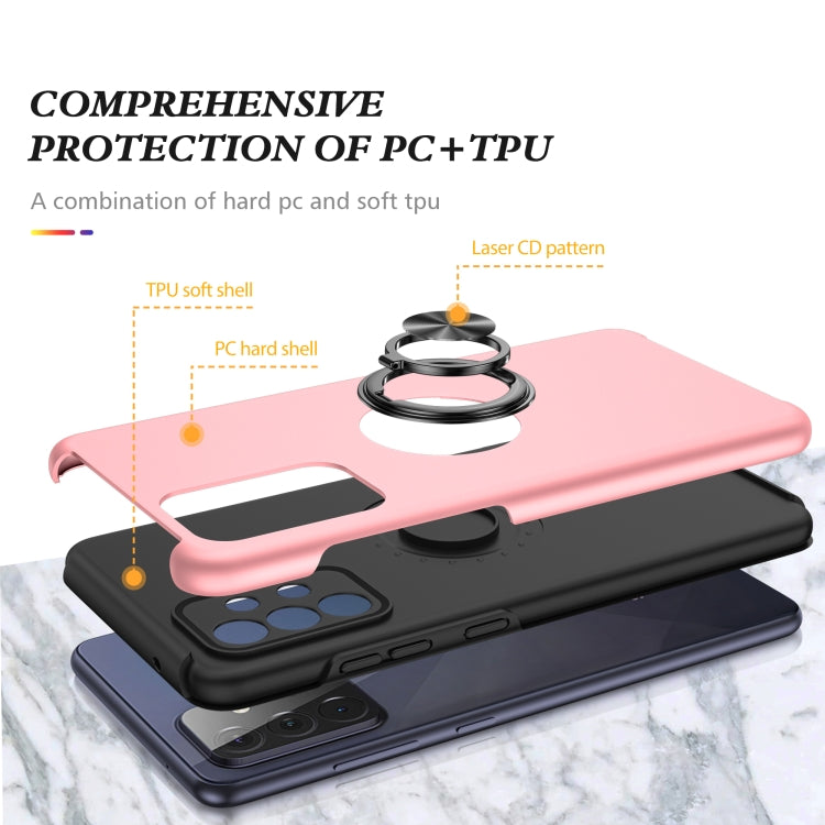For Samsung Galaxy A72 PC + TPU Shockproof Magnetic Protective Case with Invisible Ring Holder