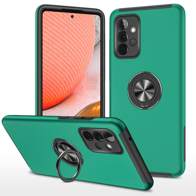 For Samsung Galaxy A72 PC + TPU Shockproof Magnetic Protective Case with Invisible Ring Holder