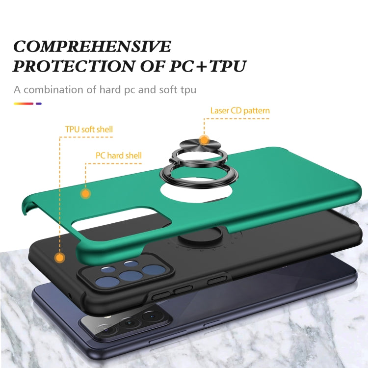 For Samsung Galaxy A72 PC + TPU Shockproof Magnetic Protective Case with Invisible Ring Holder