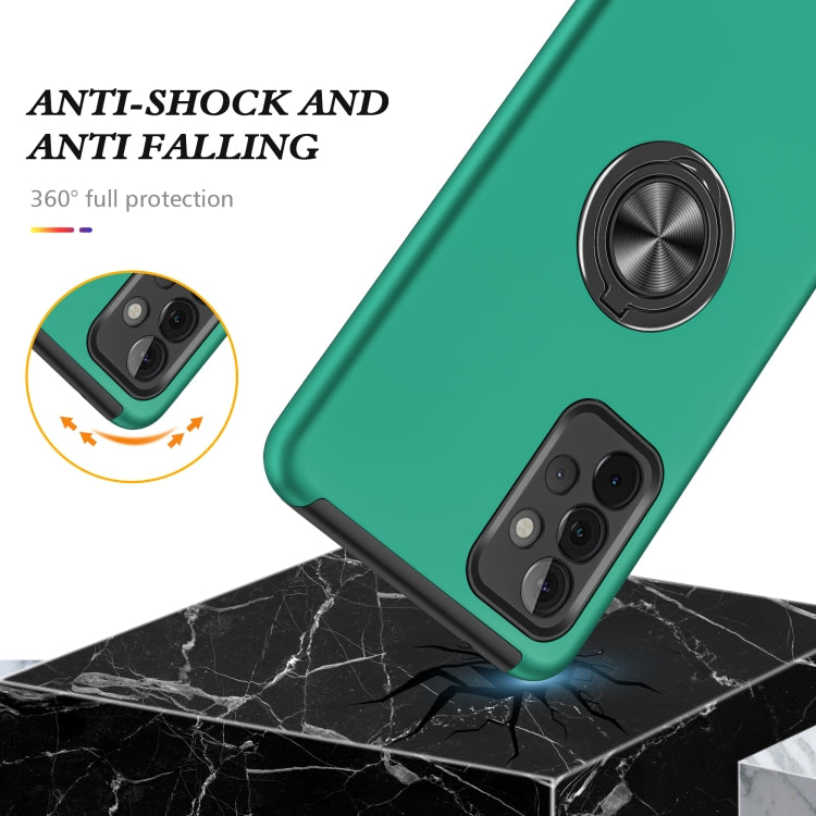 For Samsung Galaxy A72 PC + TPU Shockproof Magnetic Protective Case with Invisible Ring Holder