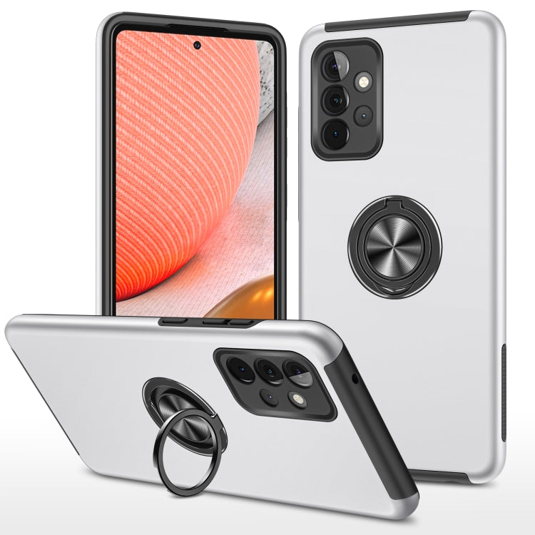 For Samsung Galaxy A72 PC + TPU Shockproof Magnetic Protective Case with Invisible Ring Holder