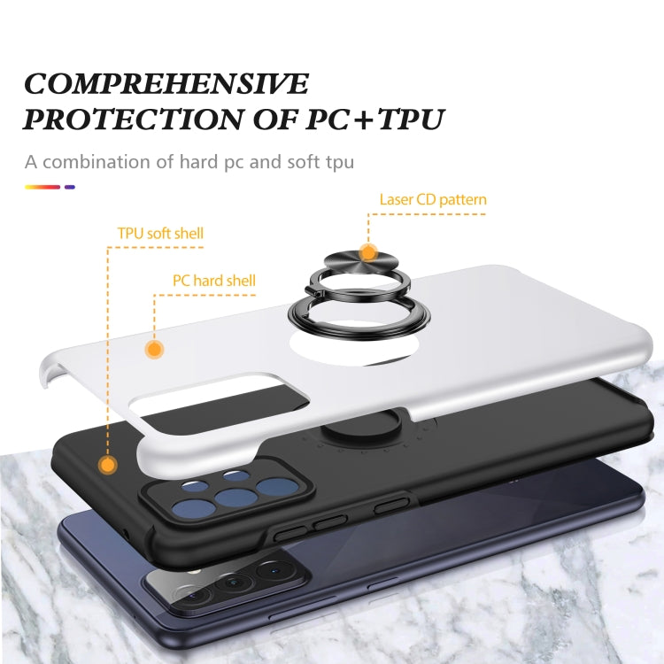 For Samsung Galaxy A72 PC + TPU Shockproof Magnetic Protective Case with Invisible Ring Holder