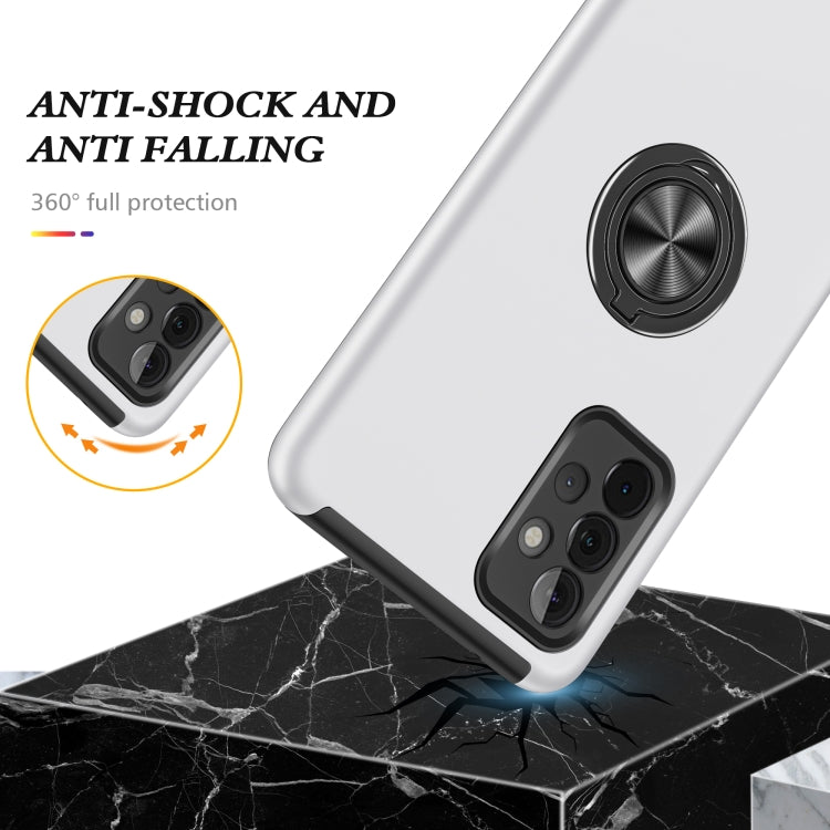For Samsung Galaxy A72 PC + TPU Shockproof Magnetic Protective Case with Invisible Ring Holder