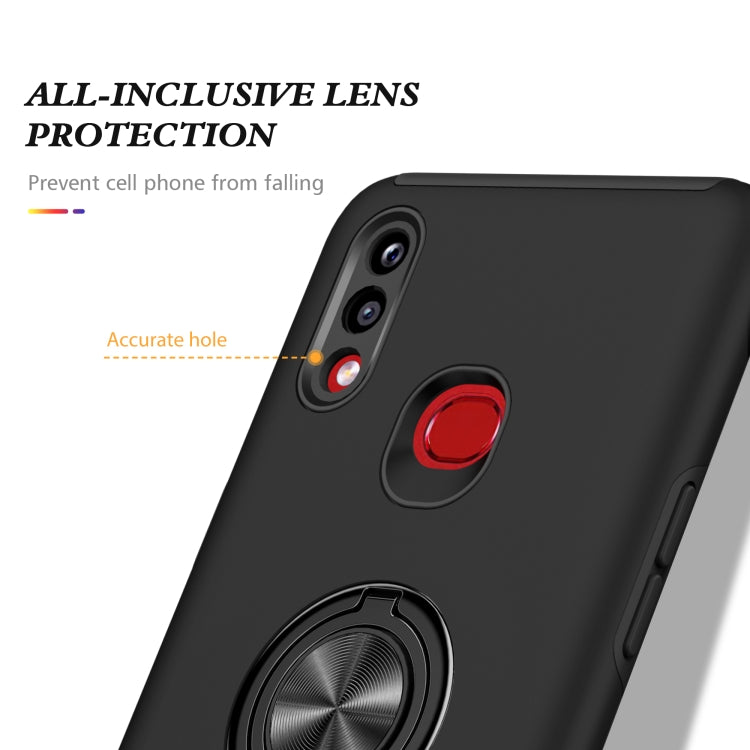 For Samsung Galaxy A10s PC + TPU Shockproof Magnetic Protective Case with Invisible Ring Holder