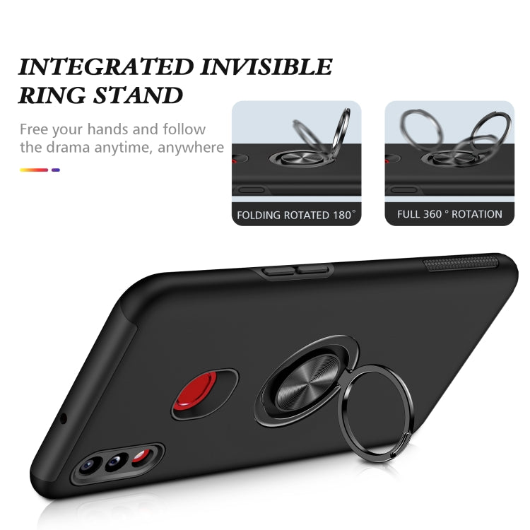 For Samsung Galaxy A10s PC + TPU Shockproof Magnetic Protective Case with Invisible Ring Holder