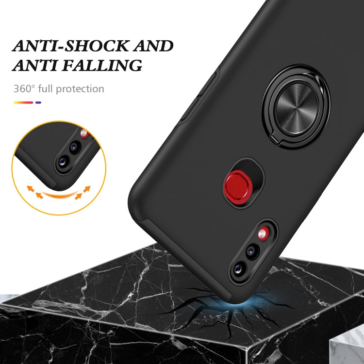 For Samsung Galaxy A10s PC + TPU Shockproof Magnetic Protective Case with Invisible Ring Holder