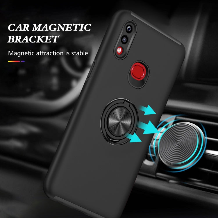 For Samsung Galaxy A10s PC + TPU Shockproof Magnetic Protective Case with Invisible Ring Holder