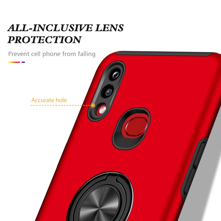 For Samsung Galaxy A10s PC + TPU Shockproof Magnetic Protective Case with Invisible Ring Holder