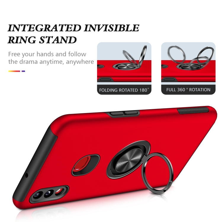For Samsung Galaxy A10s PC + TPU Shockproof Magnetic Protective Case with Invisible Ring Holder