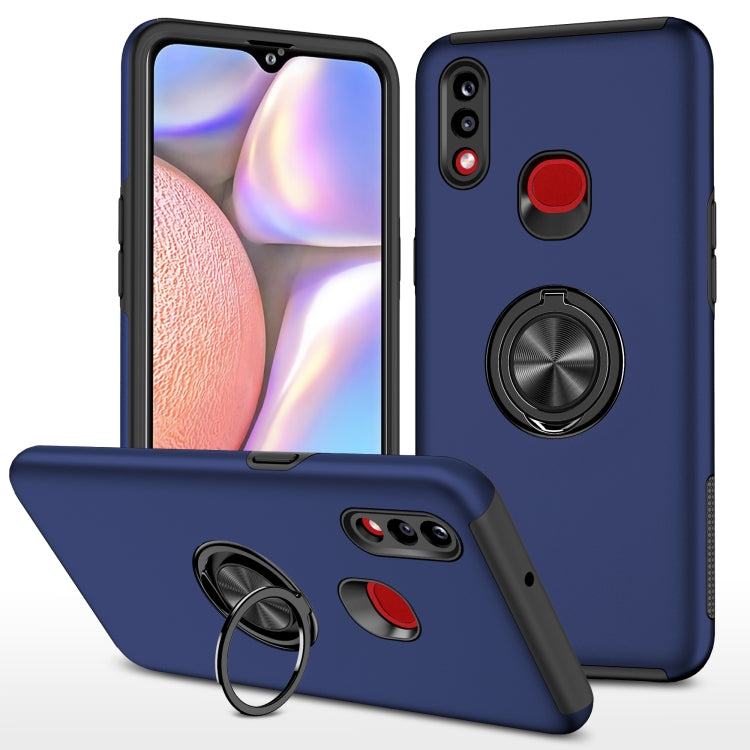 For Samsung Galaxy A10s PC + TPU Shockproof Magnetic Protective Case with Invisible Ring Holder