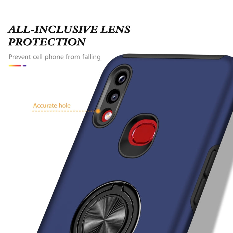 For Samsung Galaxy A10s PC + TPU Shockproof Magnetic Protective Case with Invisible Ring Holder