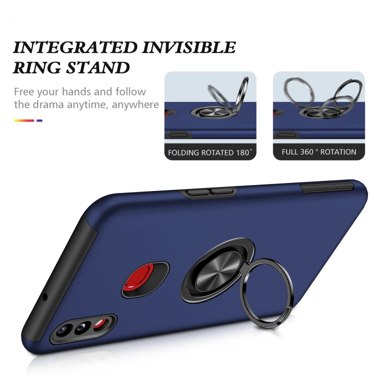 For Samsung Galaxy A10s PC + TPU Shockproof Magnetic Protective Case with Invisible Ring Holder