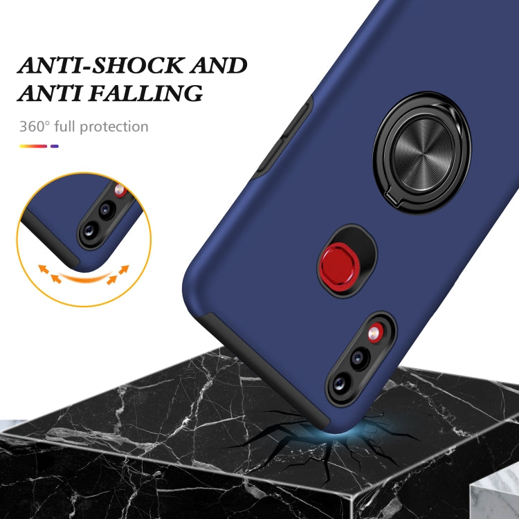 For Samsung Galaxy A10s PC + TPU Shockproof Magnetic Protective Case with Invisible Ring Holder