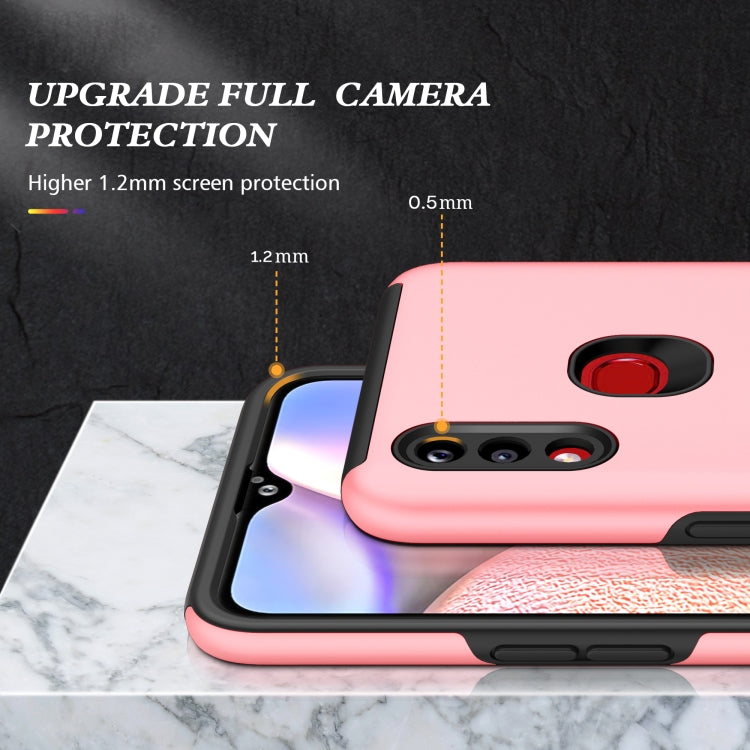 For Samsung Galaxy A10s PC + TPU Shockproof Magnetic Protective Case with Invisible Ring Holder