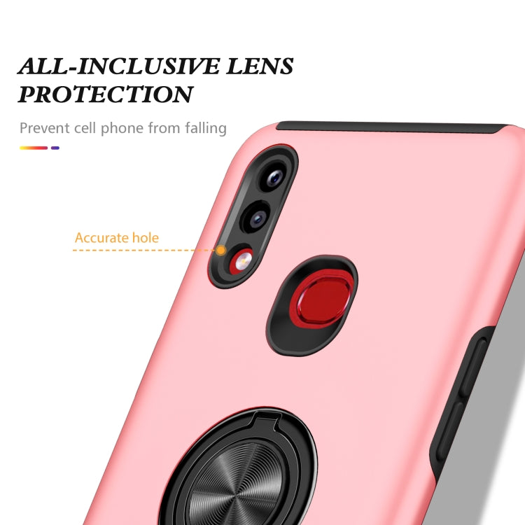 For Samsung Galaxy A10s PC + TPU Shockproof Magnetic Protective Case with Invisible Ring Holder