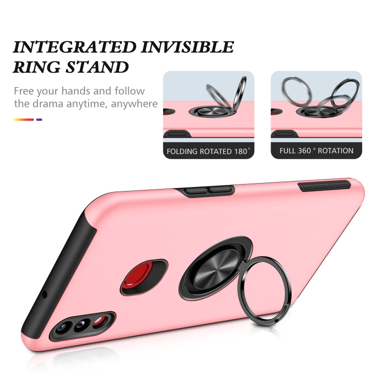 For Samsung Galaxy A10s PC + TPU Shockproof Magnetic Protective Case with Invisible Ring Holder