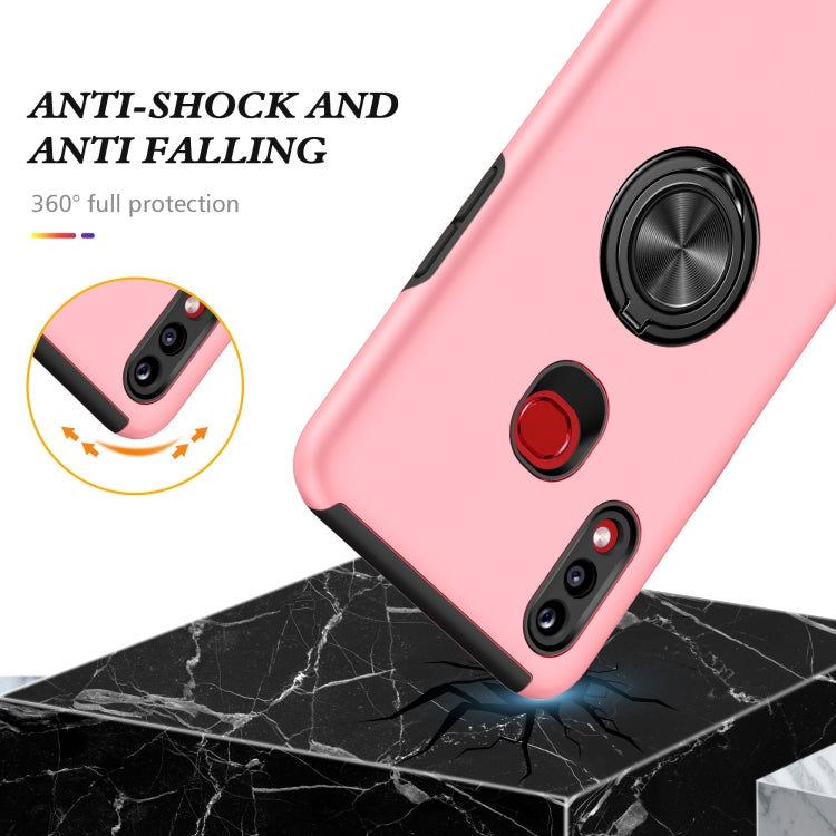 For Samsung Galaxy A10s PC + TPU Shockproof Magnetic Protective Case with Invisible Ring Holder