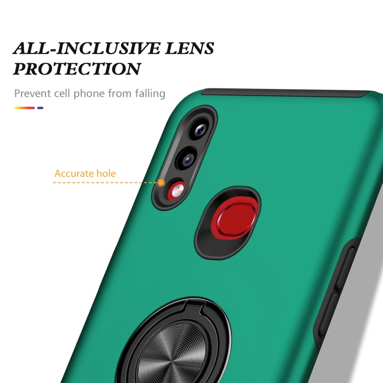 For Samsung Galaxy A10s PC + TPU Shockproof Magnetic Protective Case with Invisible Ring Holder