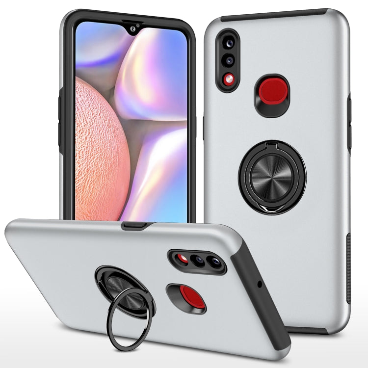 For Samsung Galaxy A10s PC + TPU Shockproof Magnetic Protective Case with Invisible Ring Holder