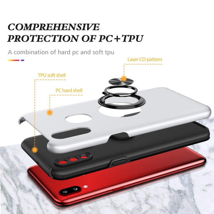 For Samsung Galaxy A10s PC + TPU Shockproof Magnetic Protective Case with Invisible Ring Holder