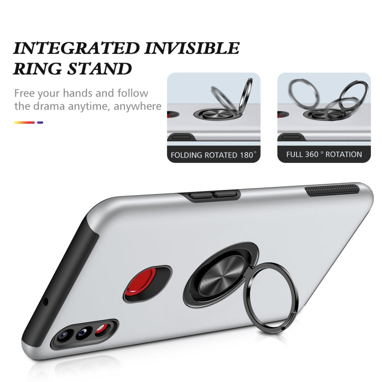 For Samsung Galaxy A10s PC + TPU Shockproof Magnetic Protective Case with Invisible Ring Holder