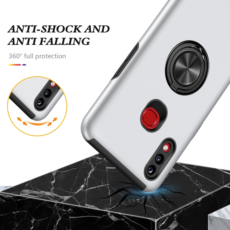 For Samsung Galaxy A10s PC + TPU Shockproof Magnetic Protective Case with Invisible Ring Holder