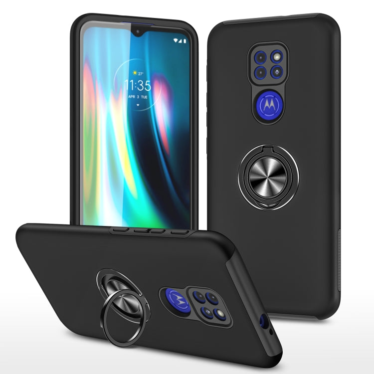 For Motorola Moto G9 / G9 Play PC + TPU Shockproof Magnetic Protective Case with Invisible Ring Holder