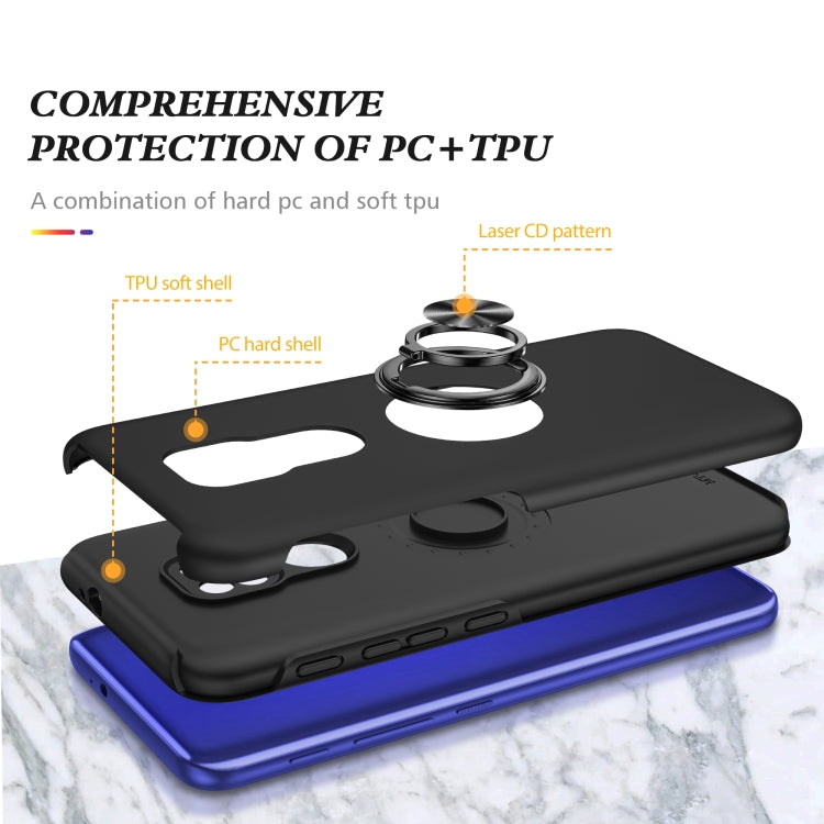 For Motorola Moto G9 / G9 Play PC + TPU Shockproof Magnetic Protective Case with Invisible Ring Holder