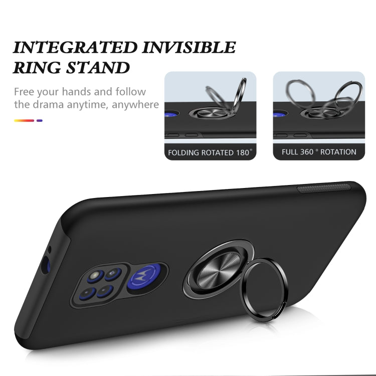 For Motorola Moto G9 / G9 Play PC + TPU Shockproof Magnetic Protective Case with Invisible Ring Holder