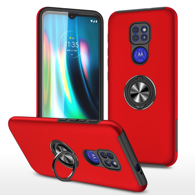 For Motorola Moto G9 / G9 Play PC + TPU Shockproof Magnetic Protective Case with Invisible Ring Holder