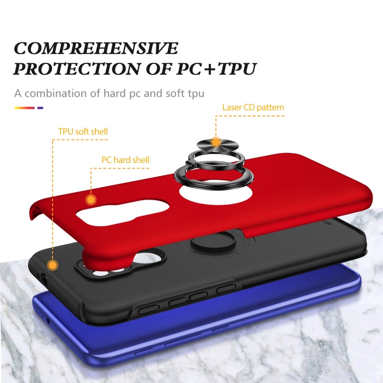 For Motorola Moto G9 / G9 Play PC + TPU Shockproof Magnetic Protective Case with Invisible Ring Holder