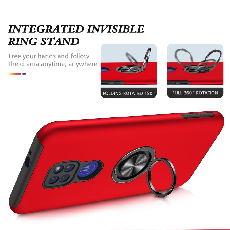 For Motorola Moto G9 / G9 Play PC + TPU Shockproof Magnetic Protective Case with Invisible Ring Holder