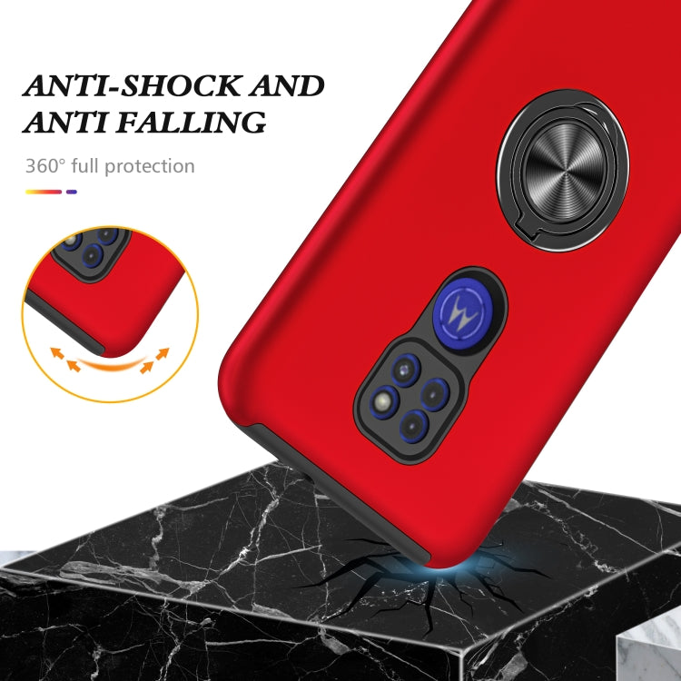 For Motorola Moto G9 / G9 Play PC + TPU Shockproof Magnetic Protective Case with Invisible Ring Holder
