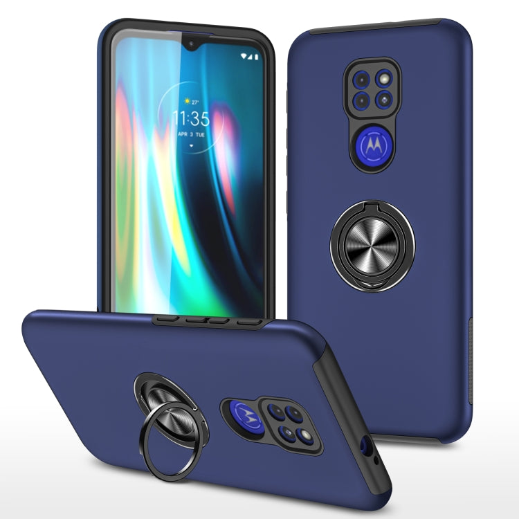 For Motorola Moto G9 / G9 Play PC + TPU Shockproof Magnetic Protective Case with Invisible Ring Holder