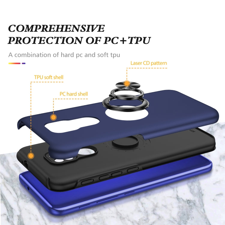 For Motorola Moto G9 / G9 Play PC + TPU Shockproof Magnetic Protective Case with Invisible Ring Holder