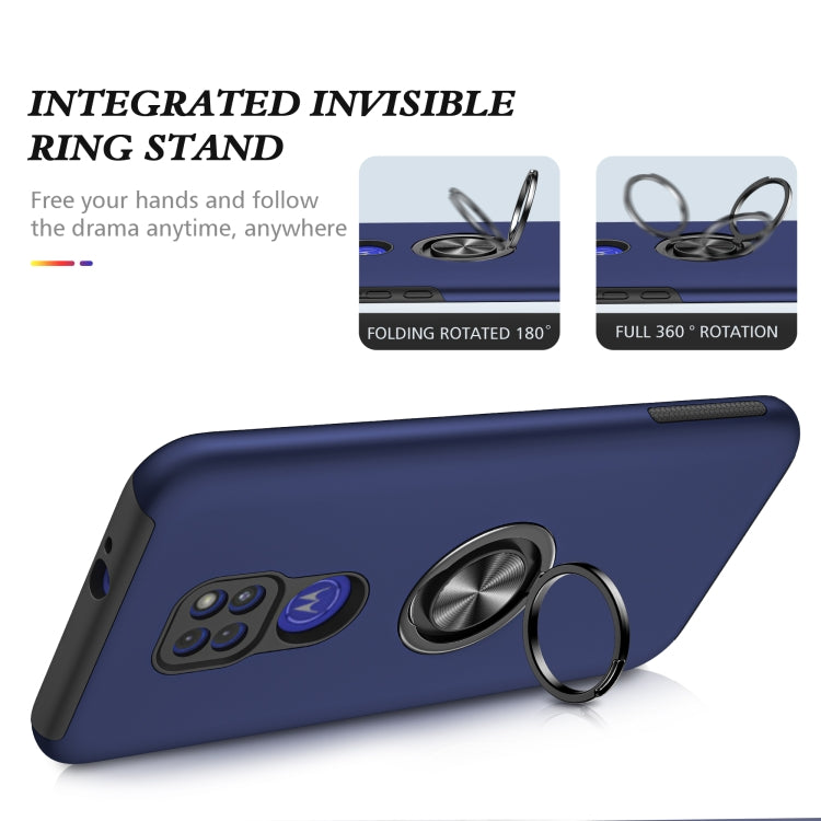 For Motorola Moto G9 / G9 Play PC + TPU Shockproof Magnetic Protective Case with Invisible Ring Holder