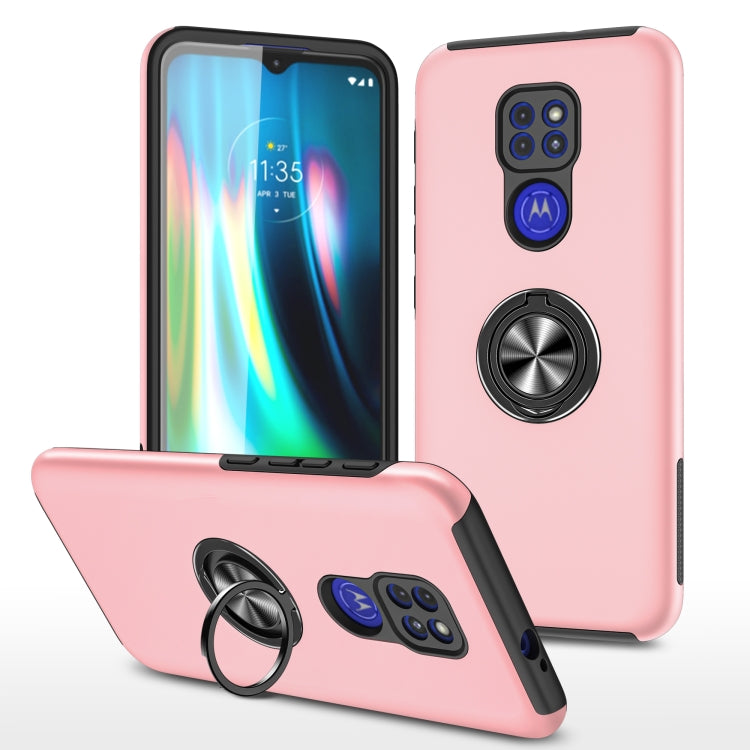 For Motorola Moto G9 / G9 Play PC + TPU Shockproof Magnetic Protective Case with Invisible Ring Holder