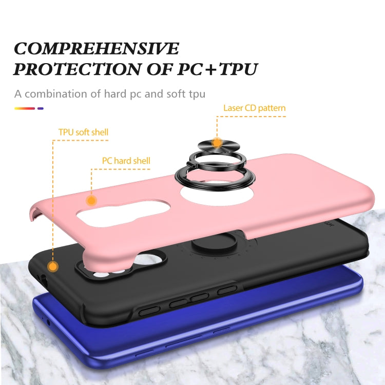 For Motorola Moto G9 / G9 Play PC + TPU Shockproof Magnetic Protective Case with Invisible Ring Holder