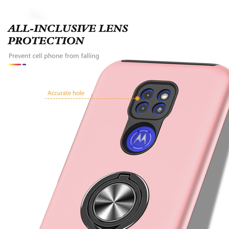 For Motorola Moto G9 / G9 Play PC + TPU Shockproof Magnetic Protective Case with Invisible Ring Holder