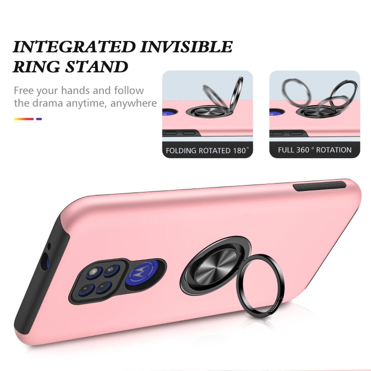 For Motorola Moto G9 / G9 Play PC + TPU Shockproof Magnetic Protective Case with Invisible Ring Holder