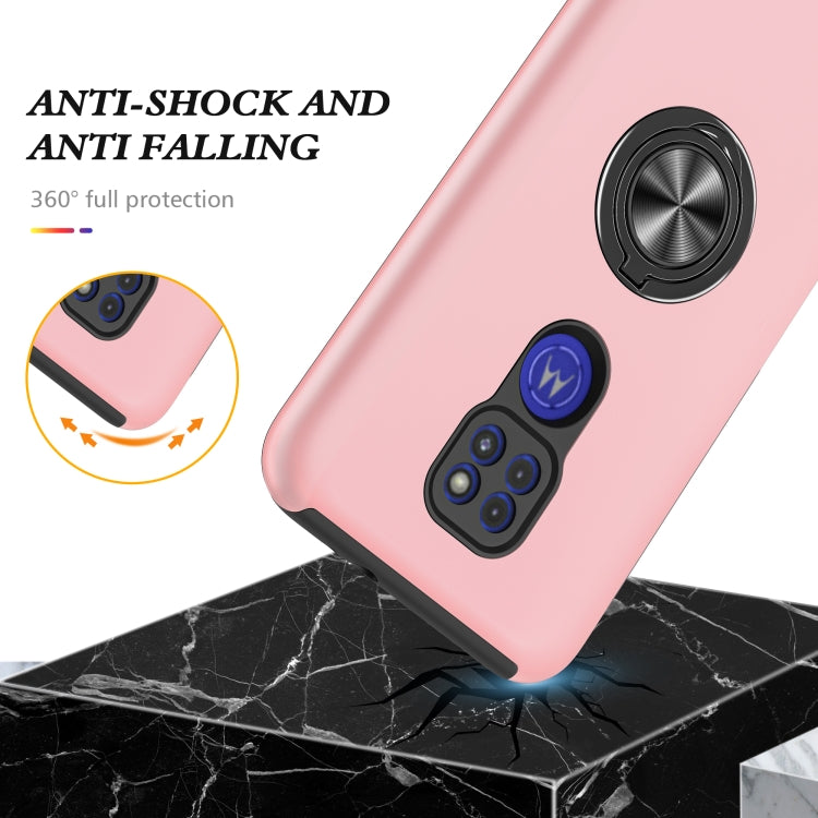 For Motorola Moto G9 / G9 Play PC + TPU Shockproof Magnetic Protective Case with Invisible Ring Holder