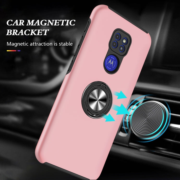 For Motorola Moto G9 / G9 Play PC + TPU Shockproof Magnetic Protective Case with Invisible Ring Holder