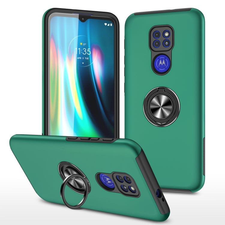 For Motorola Moto G9 / G9 Play PC + TPU Shockproof Magnetic Protective Case with Invisible Ring Holder