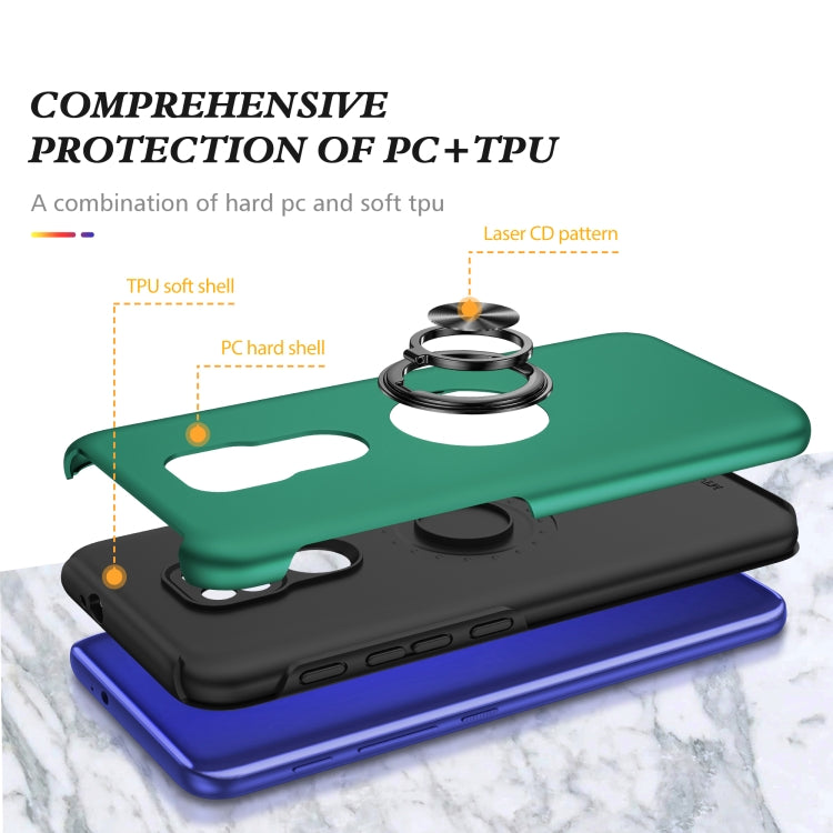 For Motorola Moto G9 / G9 Play PC + TPU Shockproof Magnetic Protective Case with Invisible Ring Holder