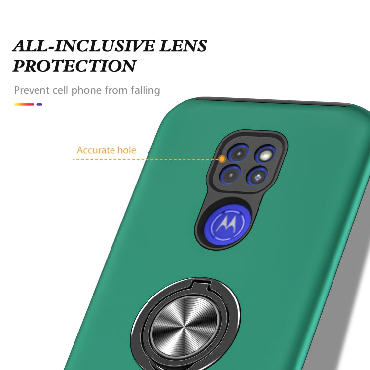 For Motorola Moto G9 / G9 Play PC + TPU Shockproof Magnetic Protective Case with Invisible Ring Holder